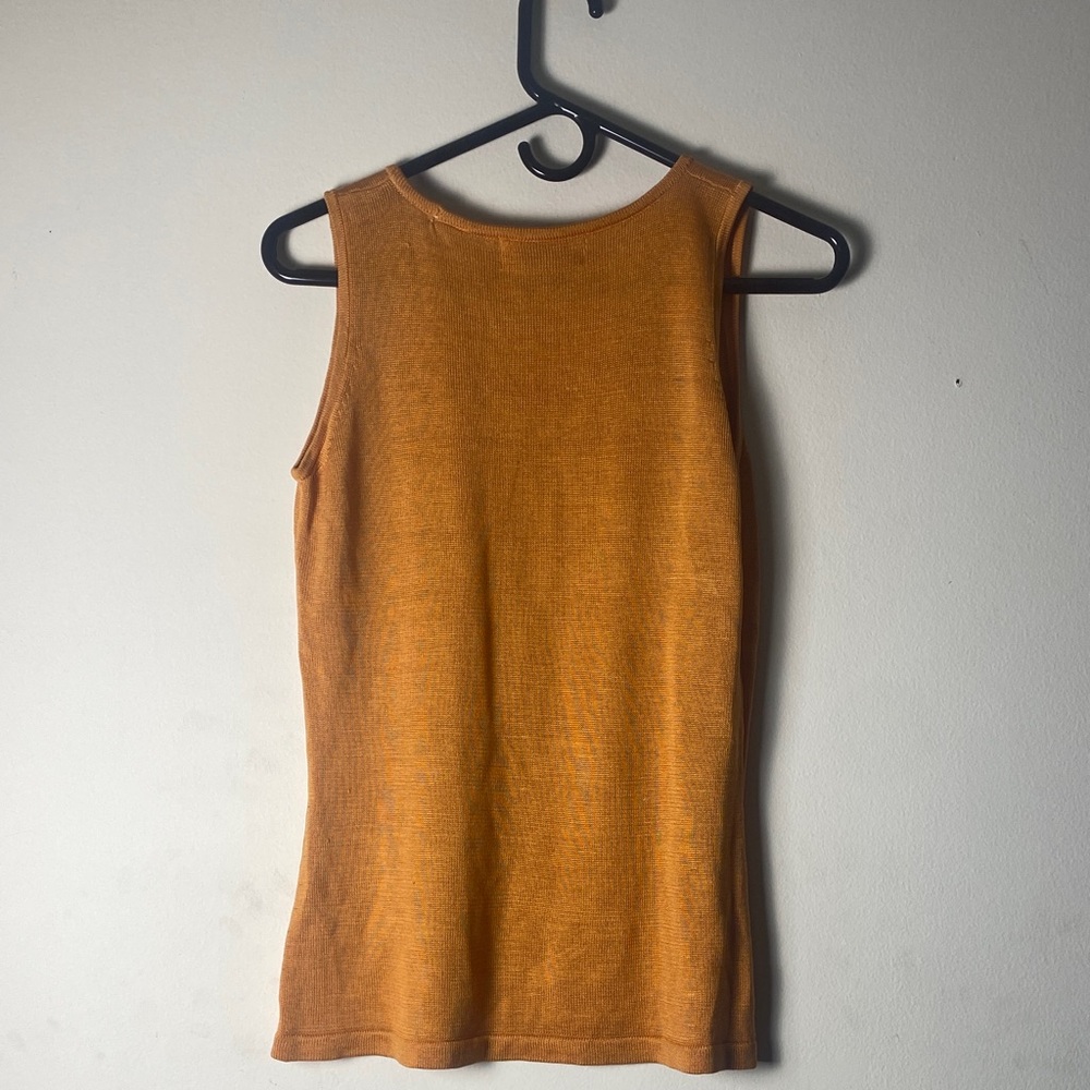 Elegant Mustard Sleeveless Tank Top - Picture 5 of 5